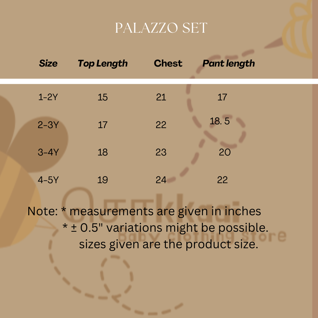 Brown Pichwai palazzo set (1-5years)
