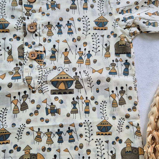 Tribal Tales mid length kurta with elbow sleeve (0-6years) Sokkaai