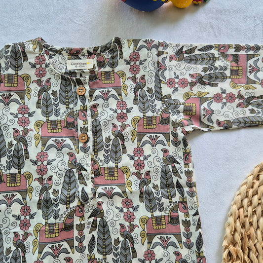 Flying Mane mid length kurta with elbow sleeve (0-6years) Sokkaai
