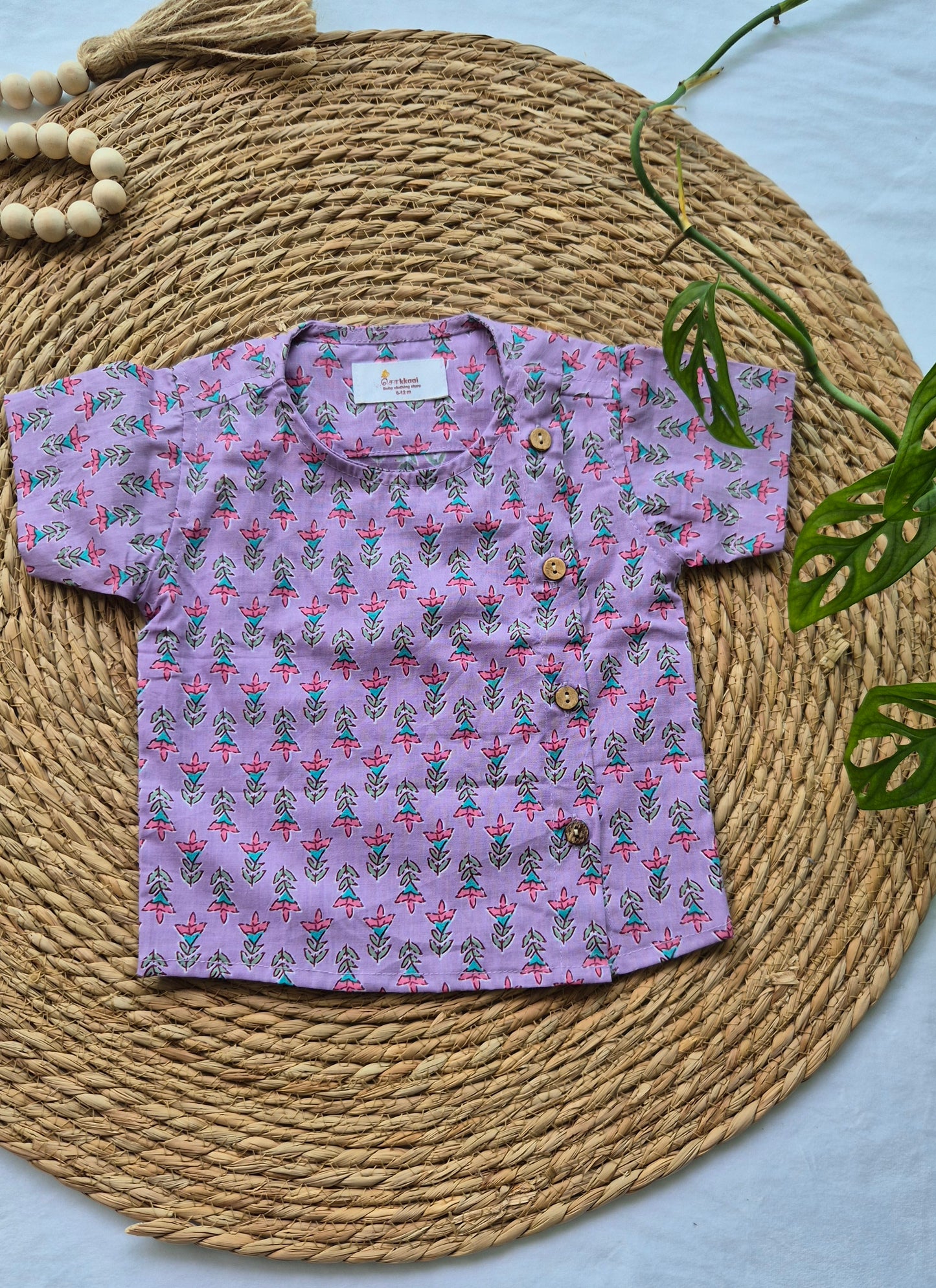 Short Sleeve Purple Kurta/ Jippa (Nb - 5years)
