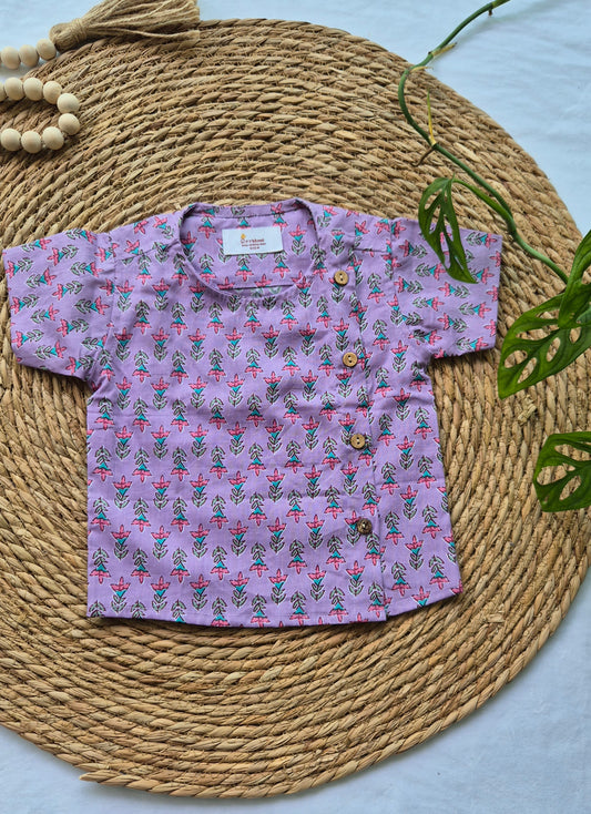 Short Sleeve Purple Kurta/ Jippa (Nb - 5years)