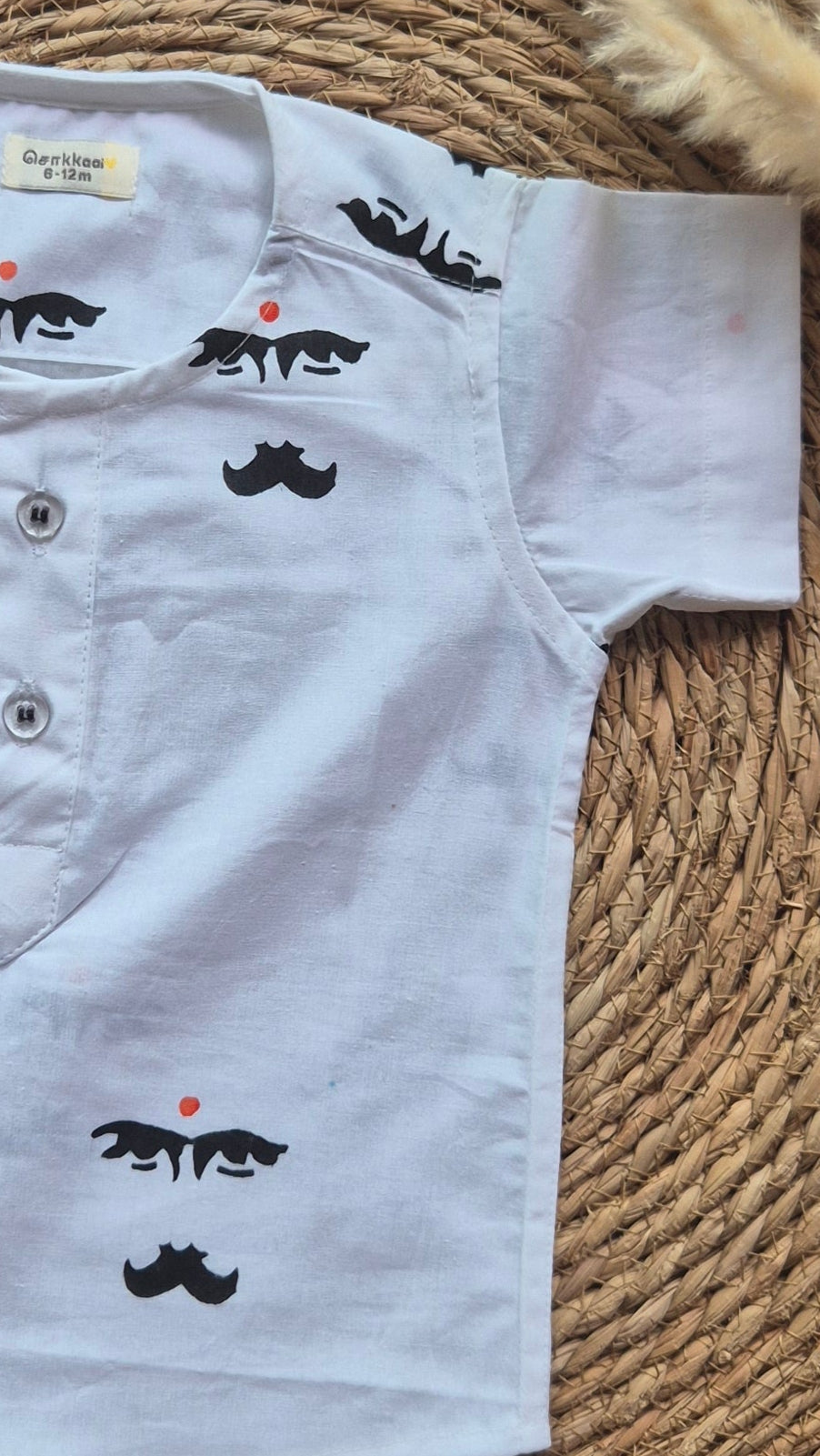Bharathiyar printed cotton kids Kurta (6m - 3years)
