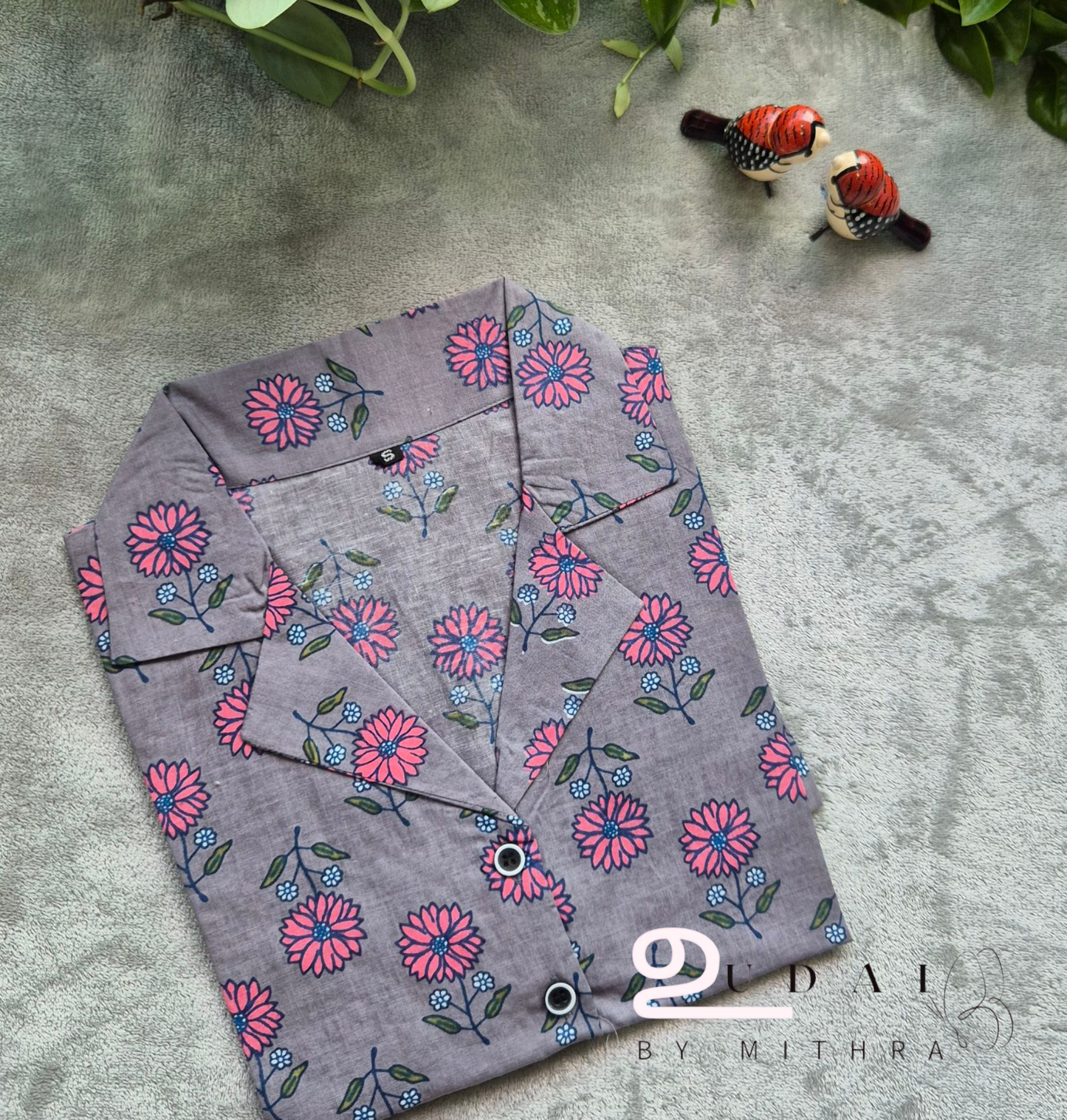 Grey with Pink Womens Crop top - S to XL