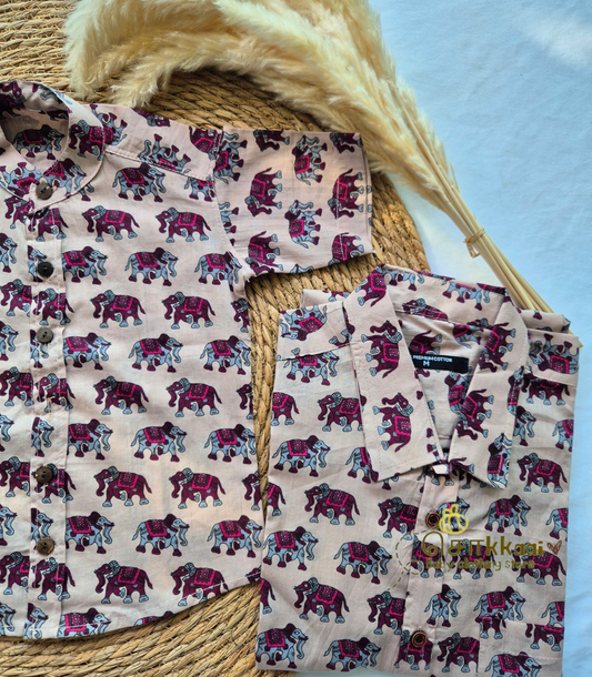 Onion pink elephant Men's shirt (family combo) - M to XXL