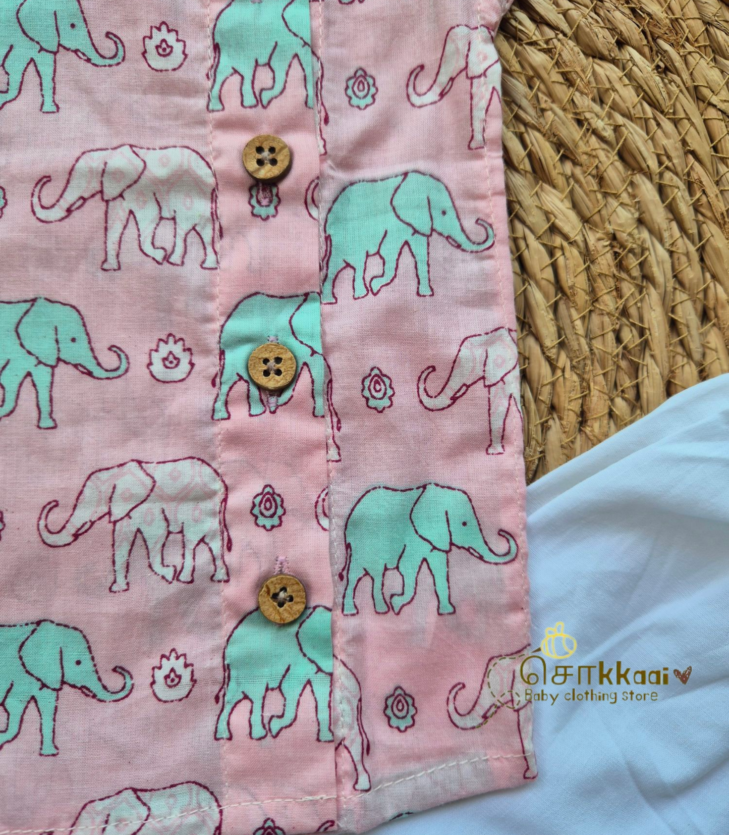 Pink elephant Kids Cotton Shirt (Nb to 3years)