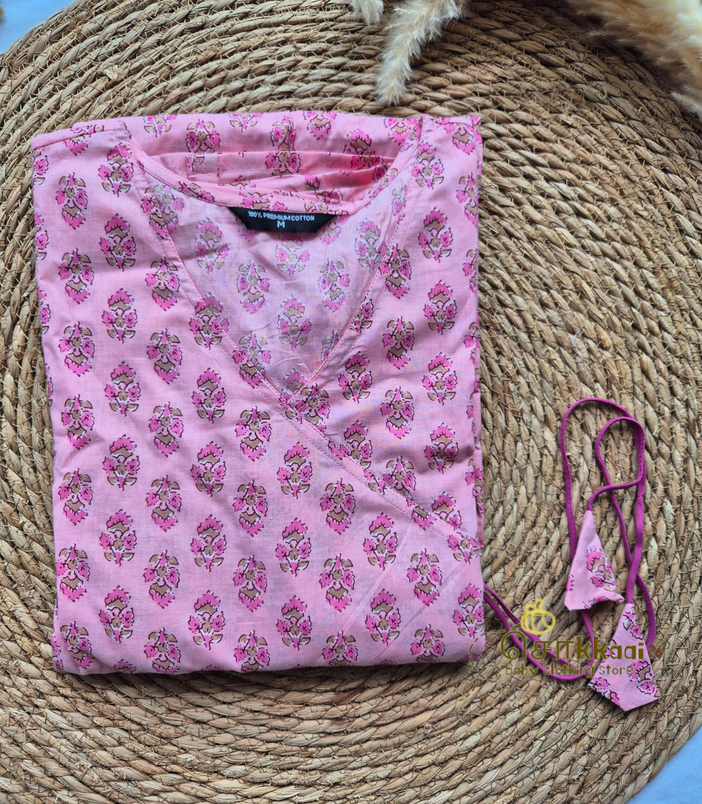 Pink floral Women's anarkali (family combo) - M to XXL