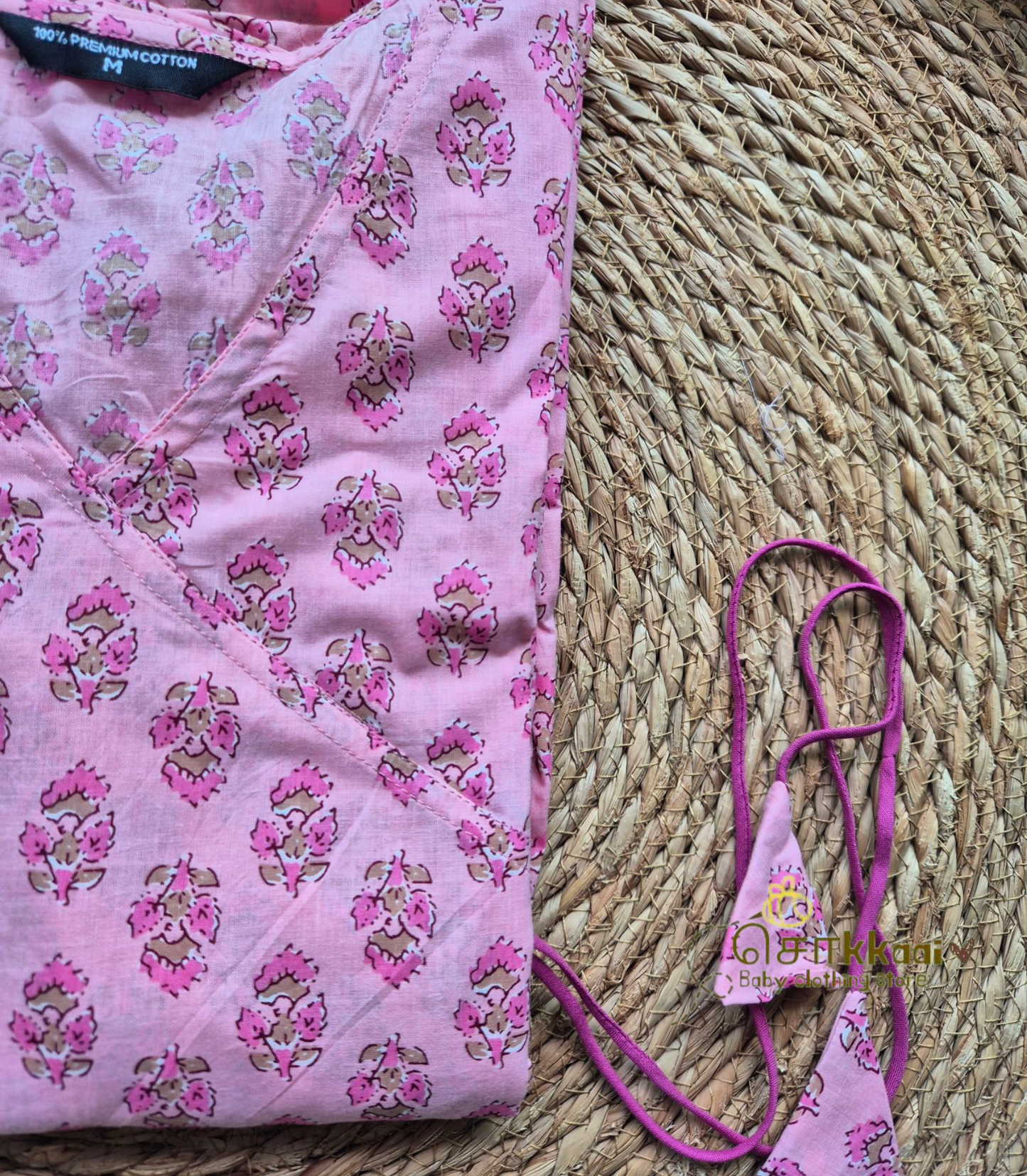 Pink floral Women's anarkali (family combo) - M to XXL