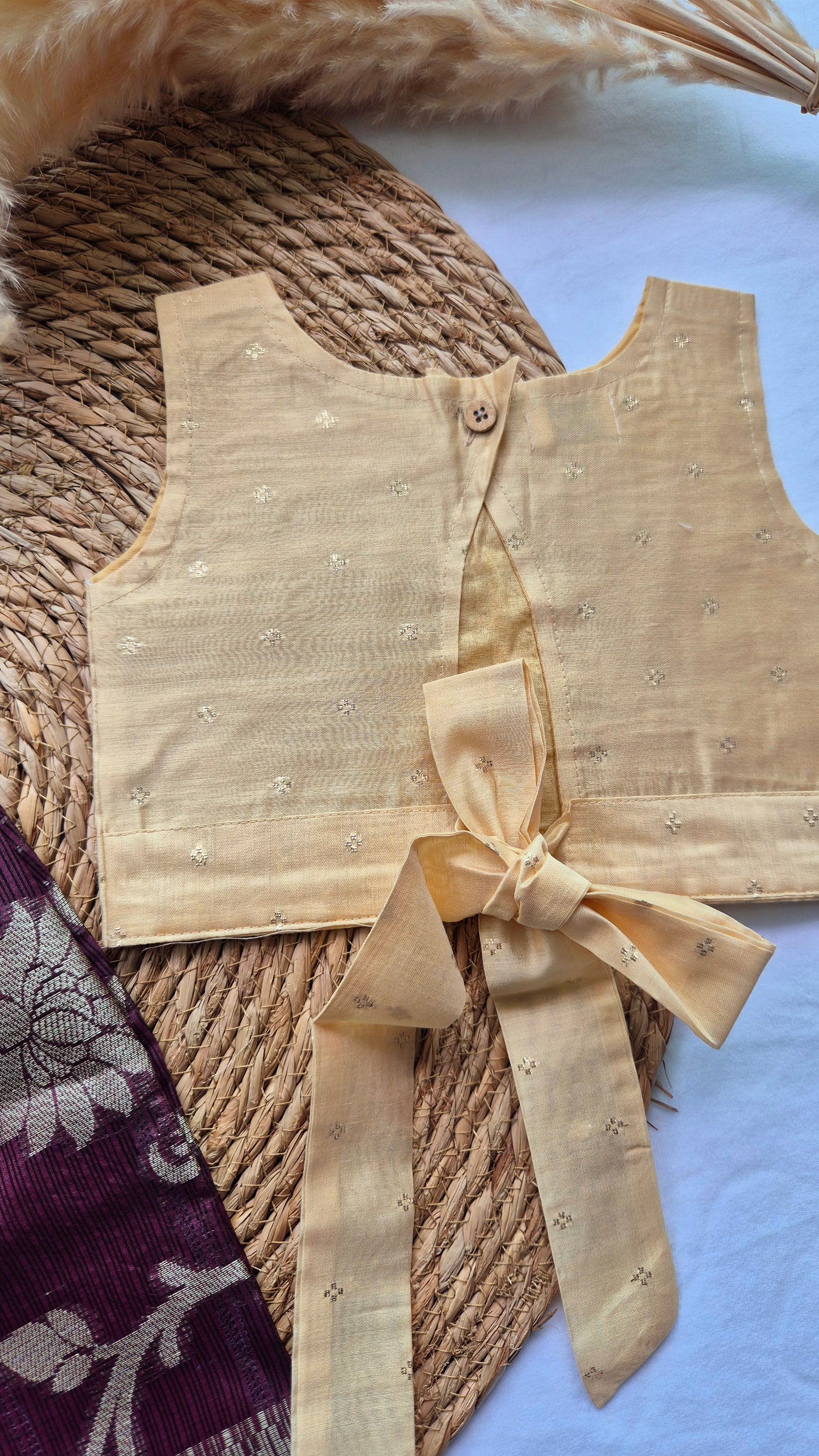 Wine Purple and Biege Skirt and top for Girls (1-4years)