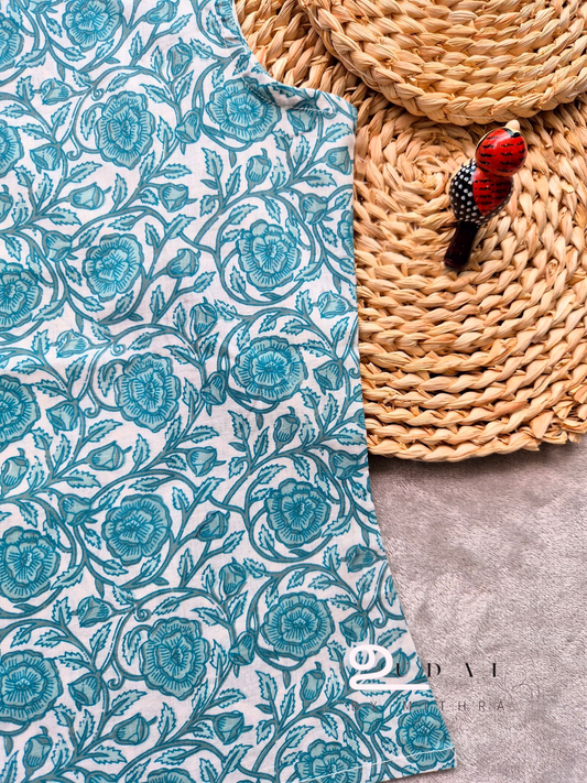 Blue floral women sleeveless top - XS to XXL