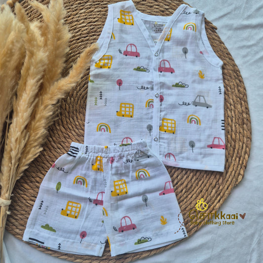 Sokkaai Soft Muslin Cotton GIFT BOX - Happy wheels (0 to 12m) - Sokkaai