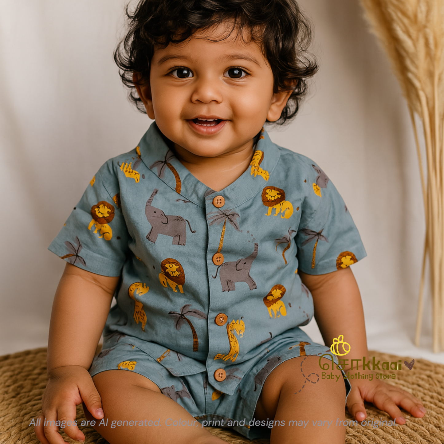Dusty safari cotton Coord Set - Boy (2-5years)