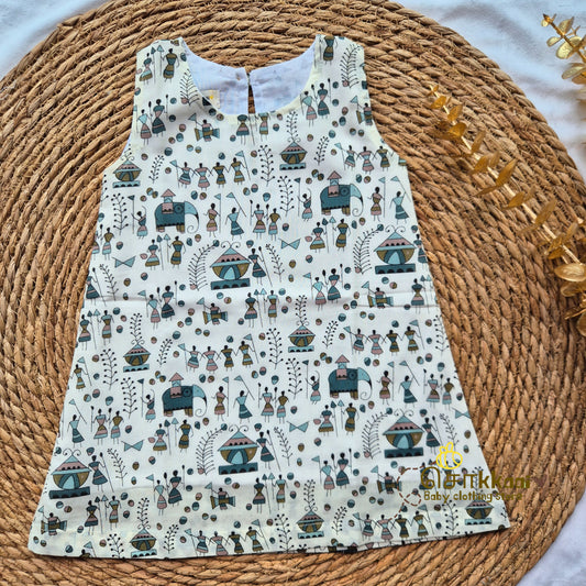 Warli A-line frock - (0-6years) Sokkaai