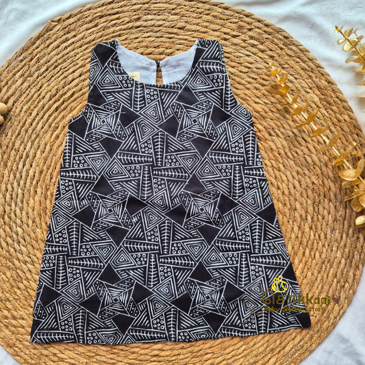 Black Triangle Maze A-line frock - (0-6years) Sokkaai