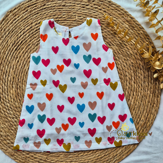 Candy Hearts A-line frock - (0-6years) Sokkaai