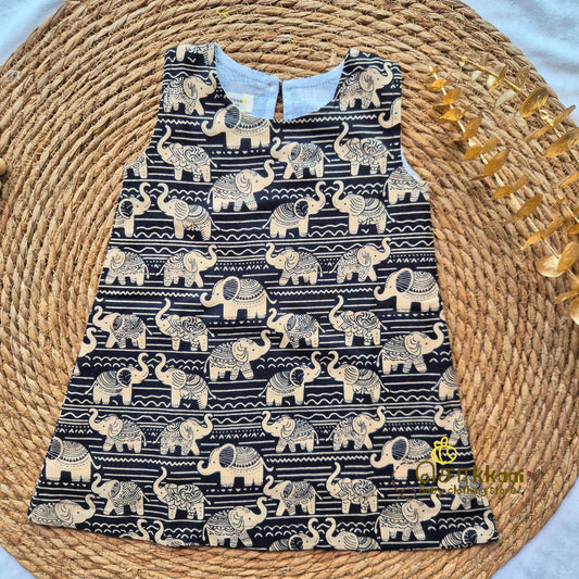 Black Elephant A-line frock - (0-6years) Sokkaai