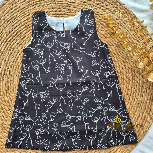 Black Stick Tribe A-line frock - (0-6years) Sokkaai