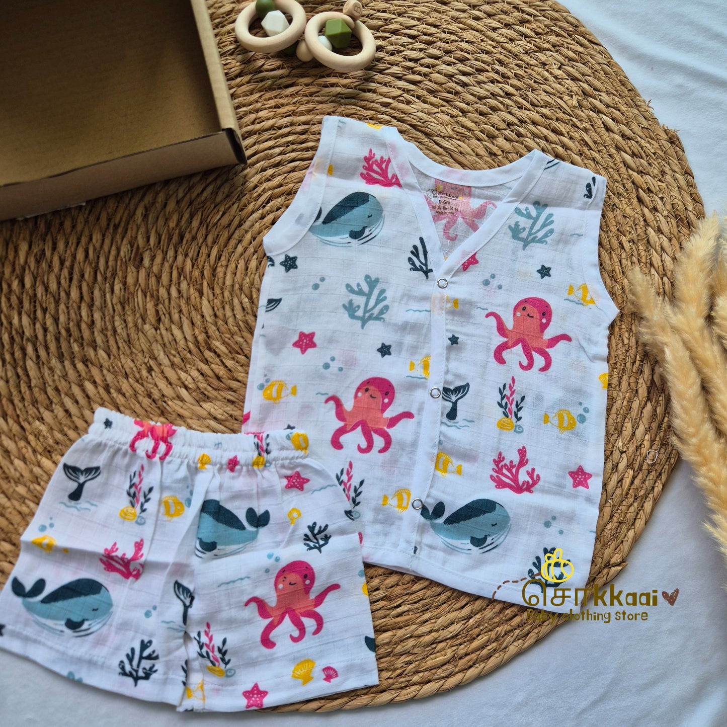 Sokkaai Soft Muslin Cotton - Deep Sea Giggles (0 to 12m) - Sokkaai