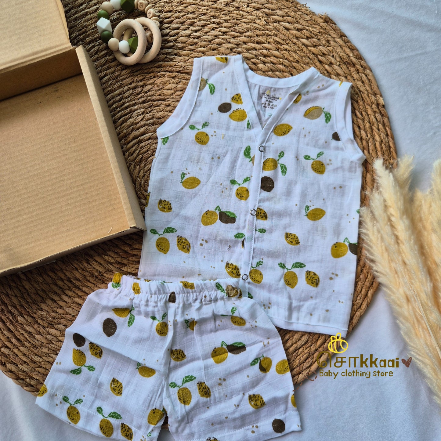 Sokkaai Soft Muslin Cotton - Lemon Zest (0 to 12m) - Sokkaai