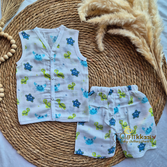 100% Organic Muslin Coord Set (nb to 6m)