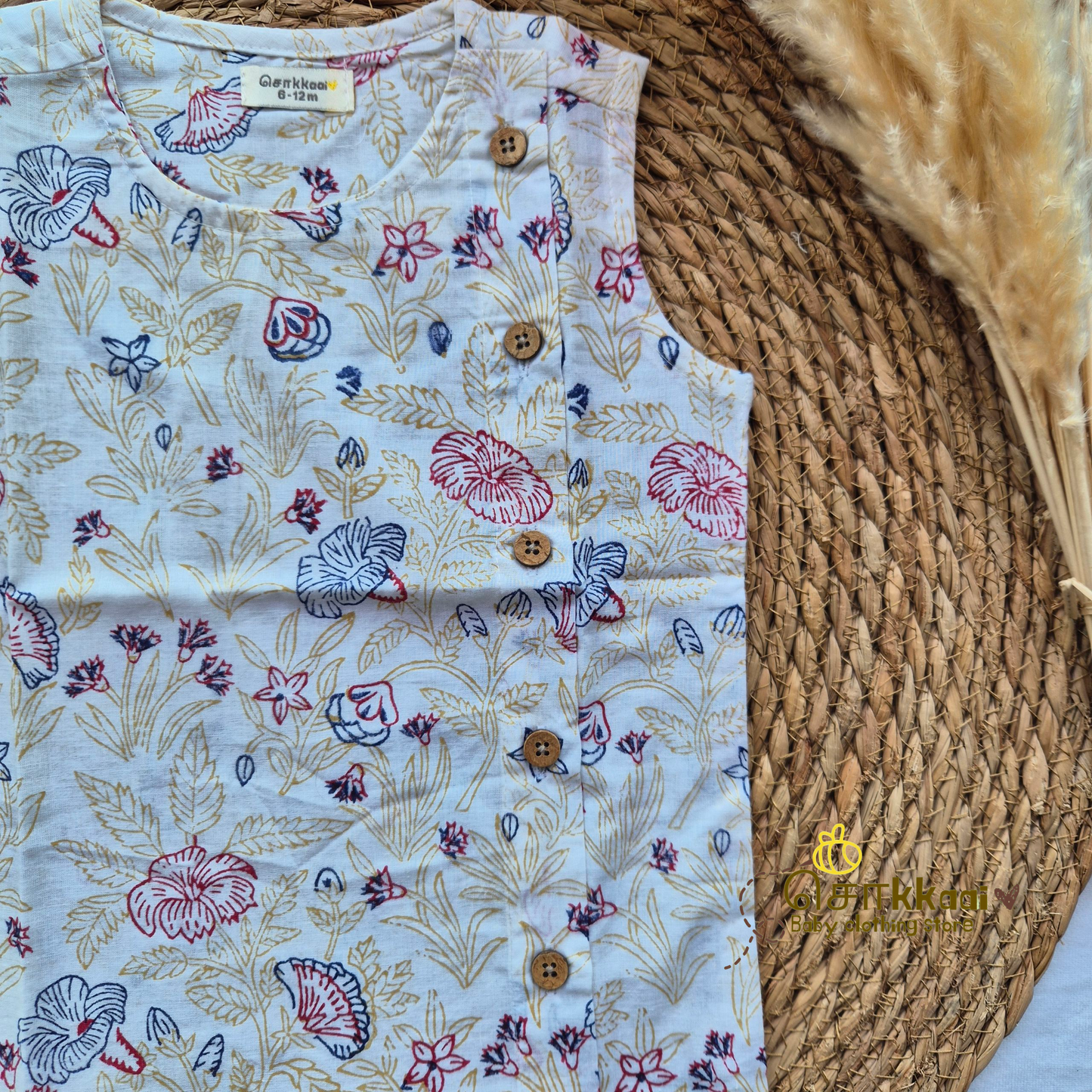 Mustard Botanica cotton Side Button Jablas (0-3years)
