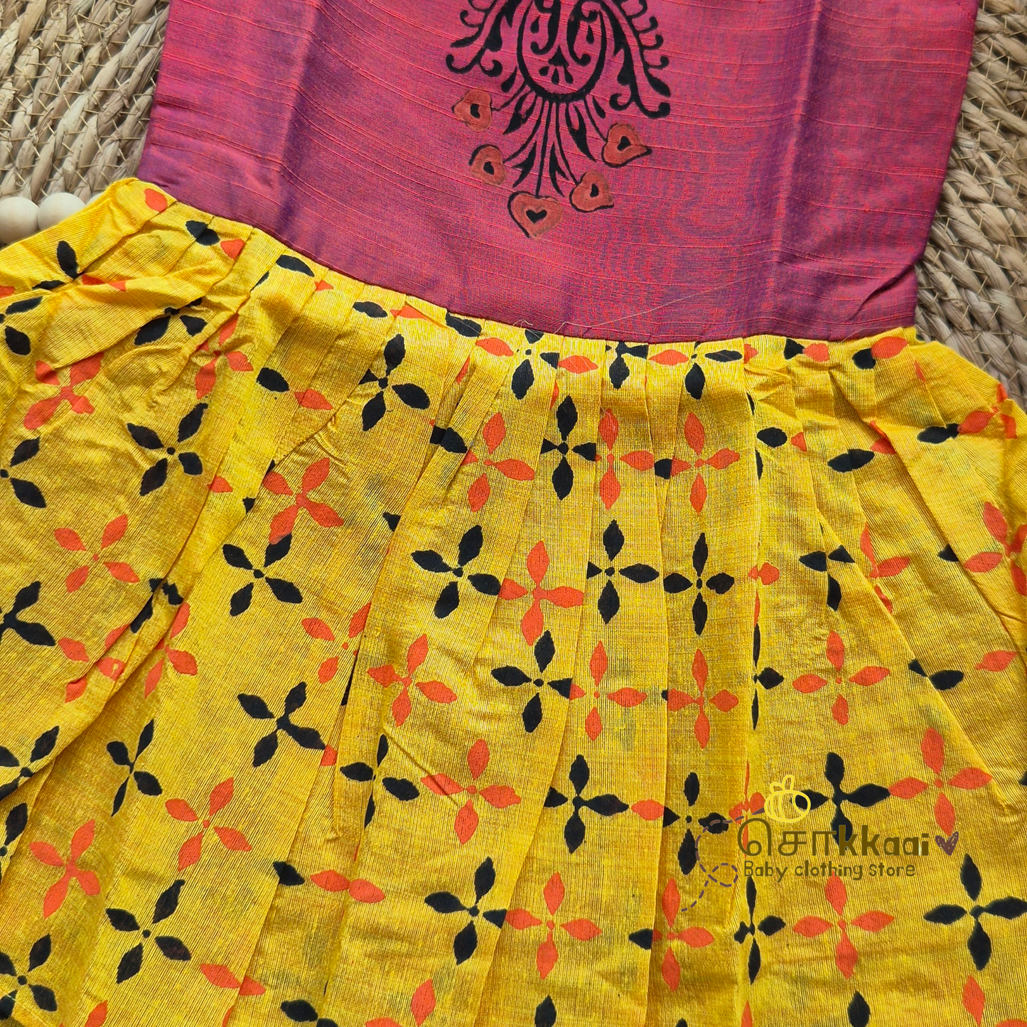 Artisan handmade Girl Frock - (6-9m)