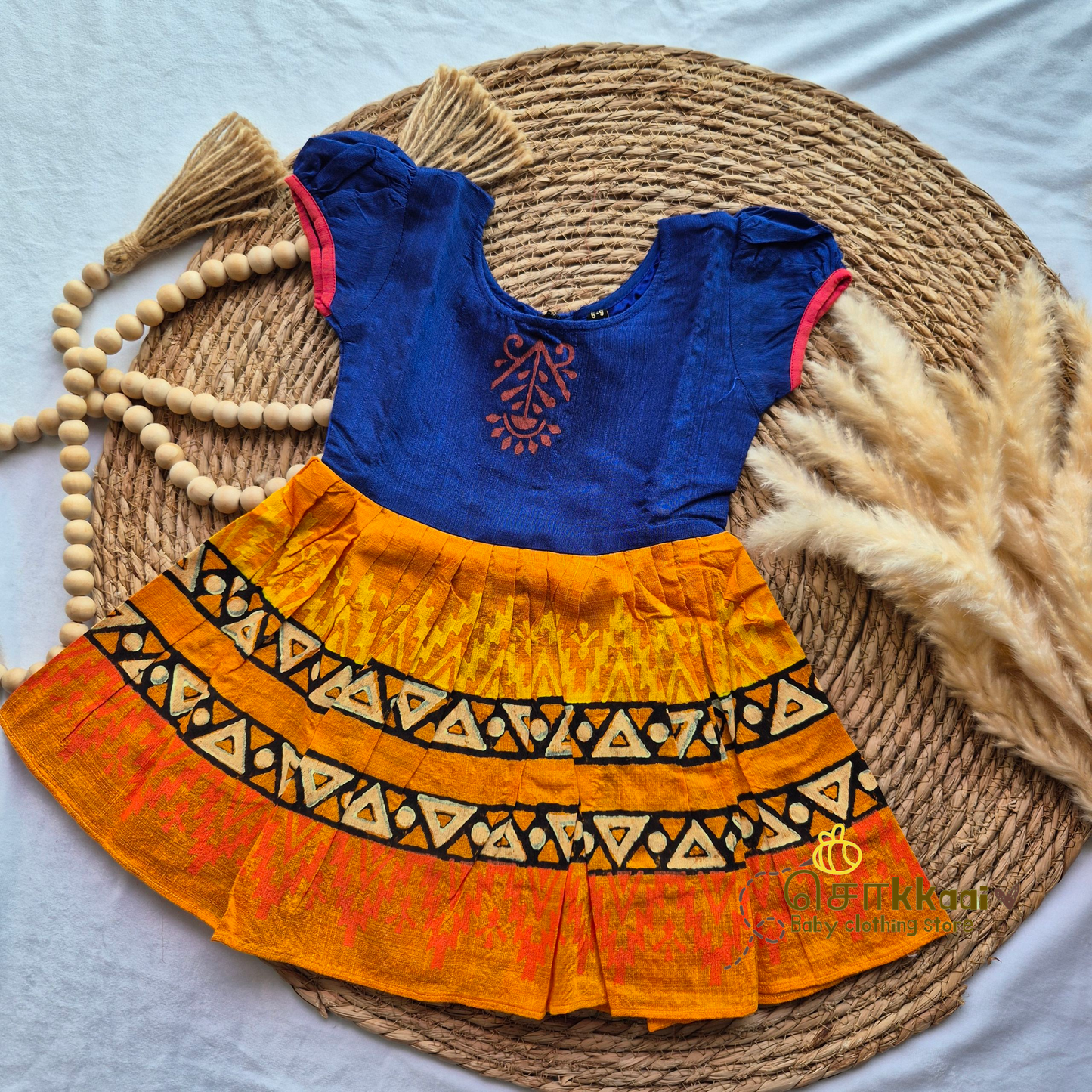 Artisan handmade Girl Frock - (6-9m)