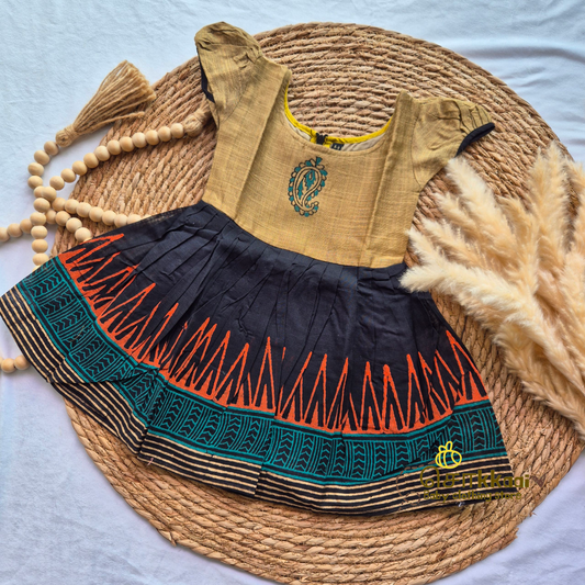 Artisan handmade Girl Frock - (6-9m)