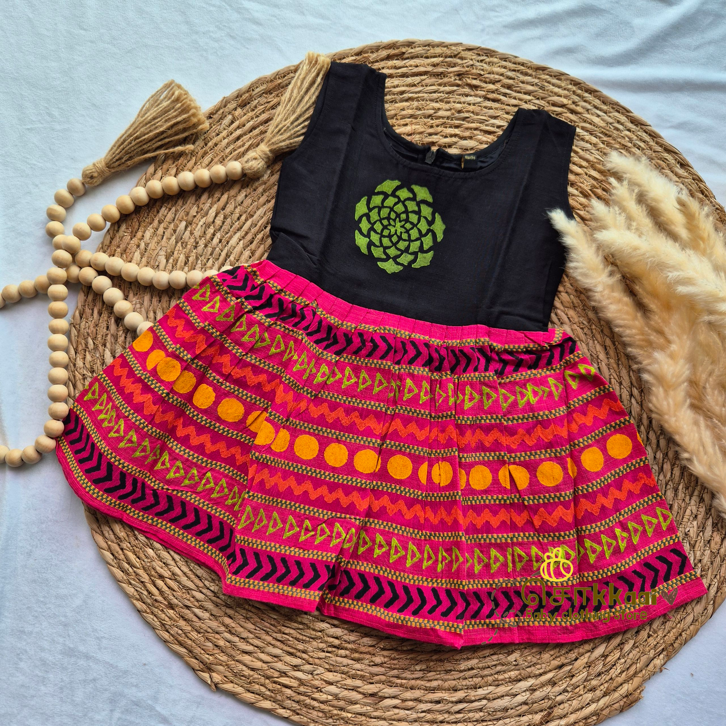 Artisan handmade Girl Frock - (6-9m)