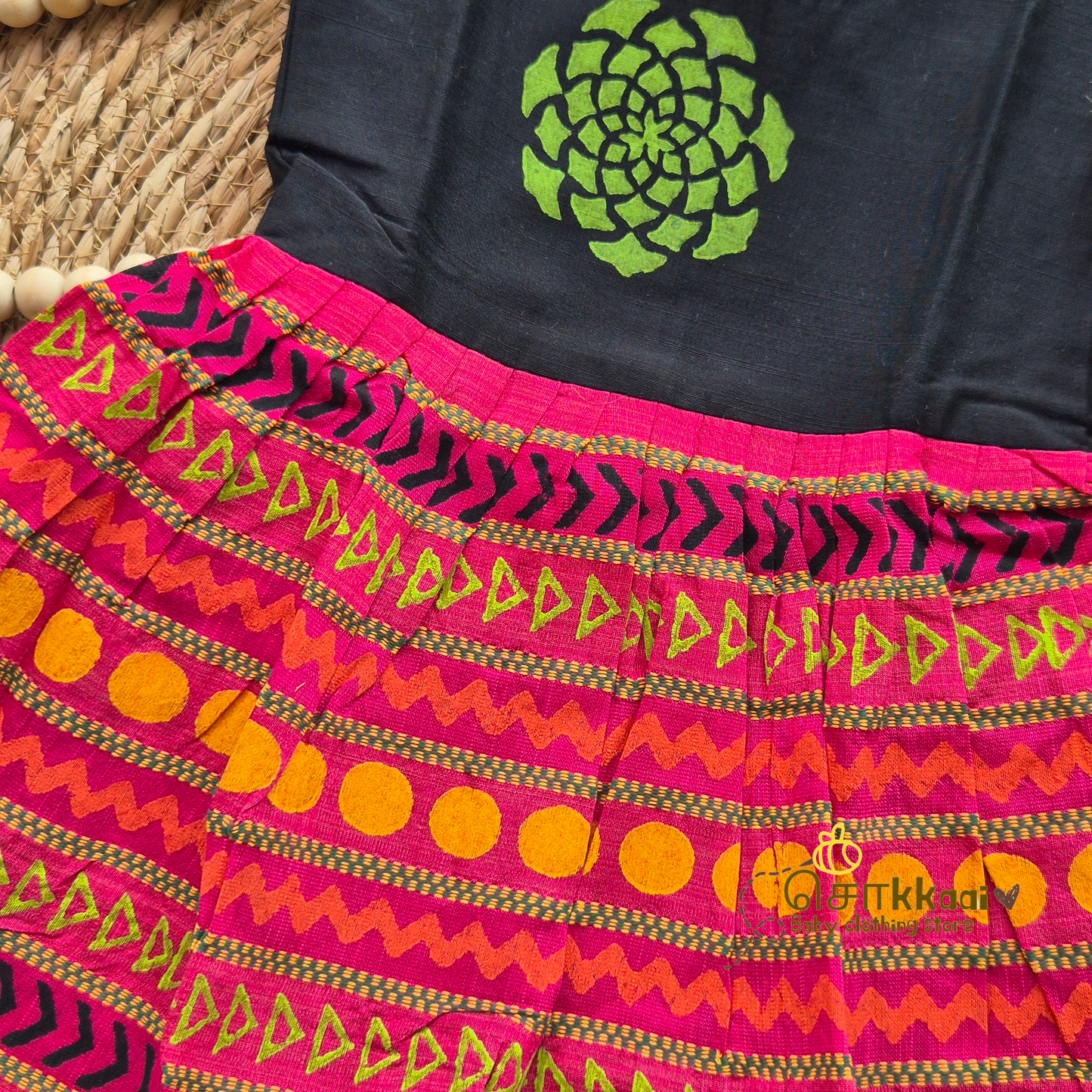 Artisan handmade Girl Frock - (6-9m)