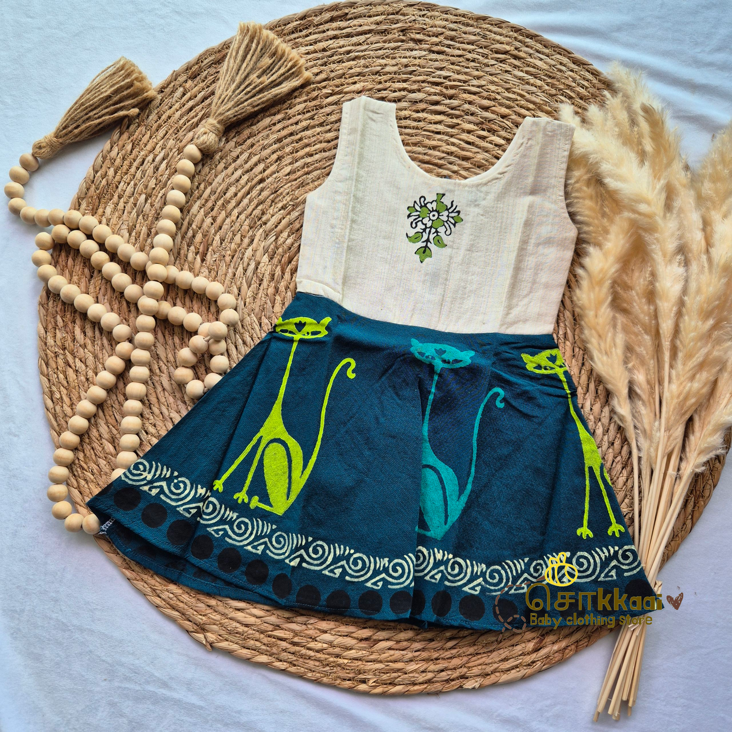 Artisan handmade Girl Frock - (3-6m)
