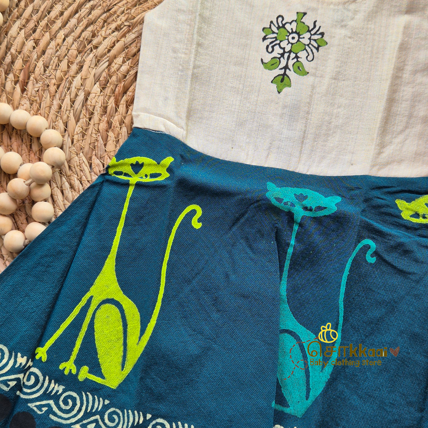 Artisan handmade Girl Frock - (3-6m)