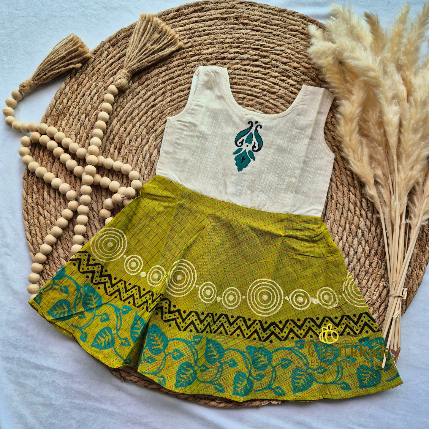 Artisan handmade Girl Frock - (3-6m)