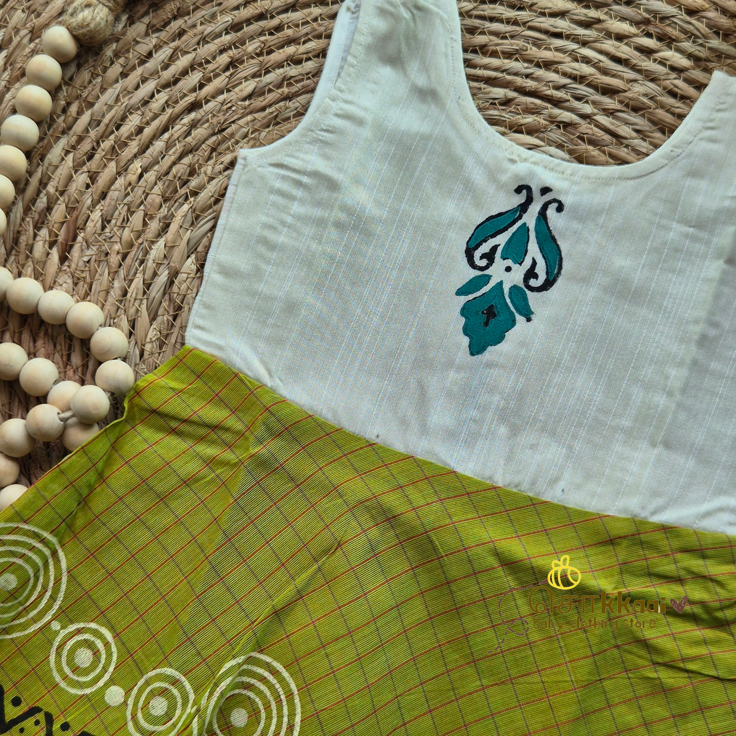 Artisan handmade Girl Frock - (3-6m)