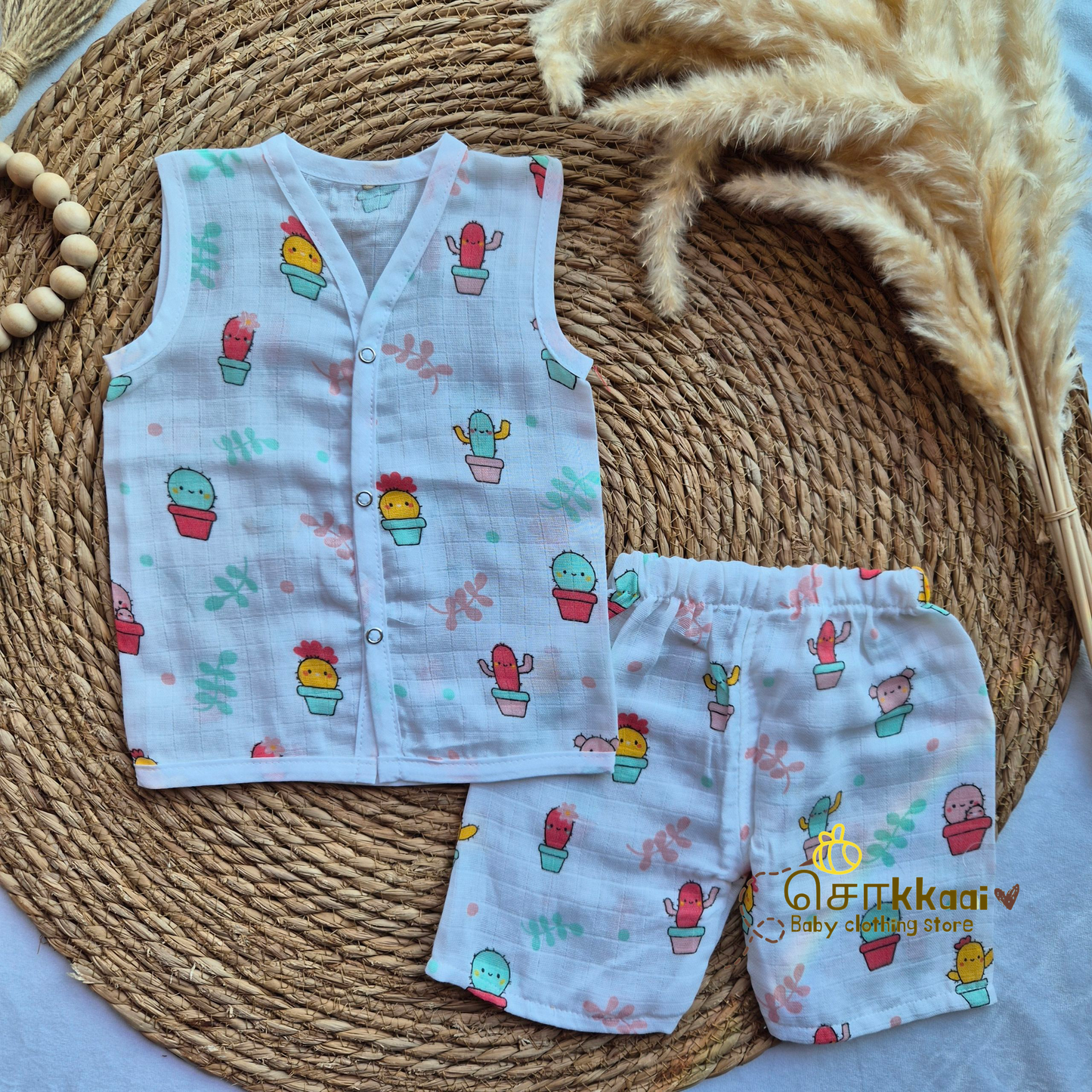 100% Organic Muslin Coord Set (nb to 6m)