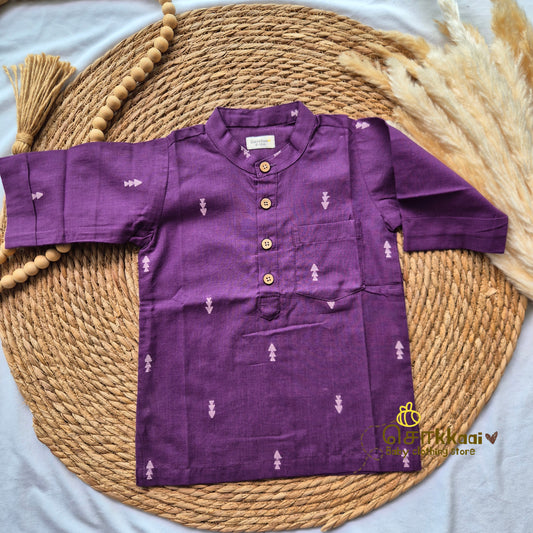 Royal purple arrow elbow sleeve kurta - (6m-12years) Sokkaai