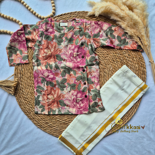 Divine Bloom Kids Kurta with veshti (1 to 5years)