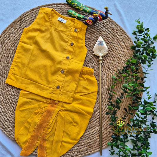 Thaipusam Set - Sleeveless Soft Cotton Dhoti set (0-5years) Sokkaai