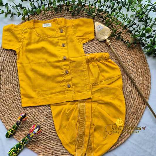 Thaipusam Set - Short Sleeve Soft Cotton Dhoti set (0-5years) Sokkaai