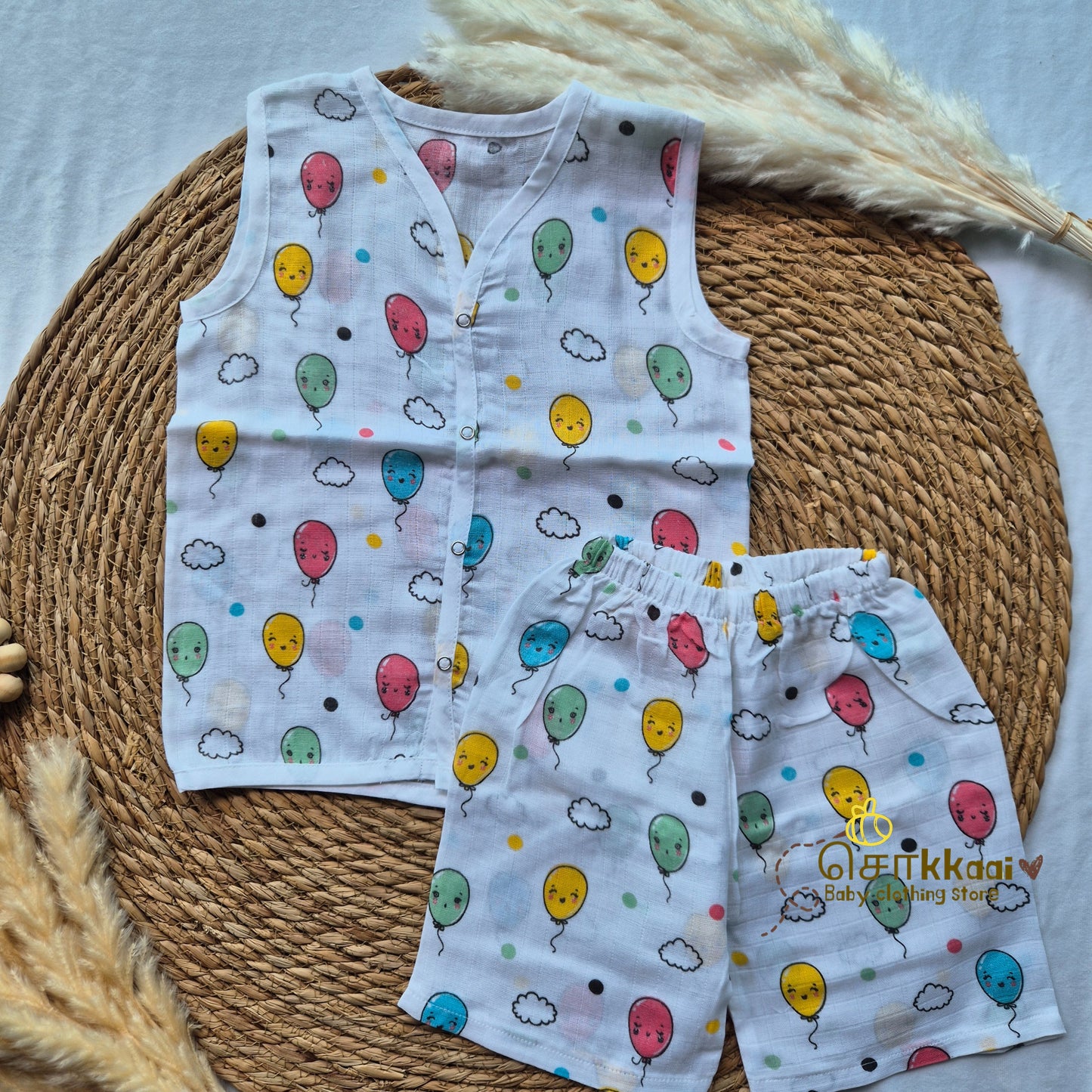100% Organic Muslin Coord Set (6m to 12m)