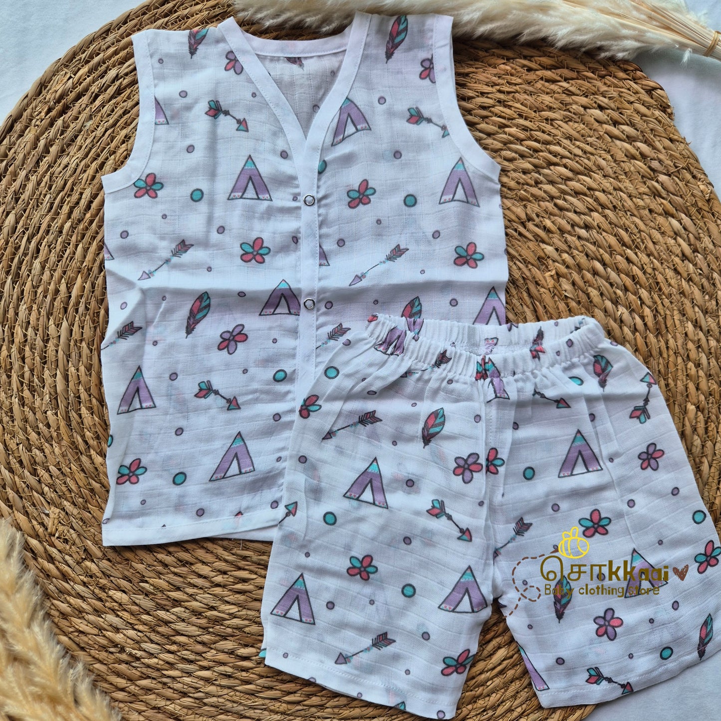 100% Organic Muslin Coord Set (6m to 12m)
