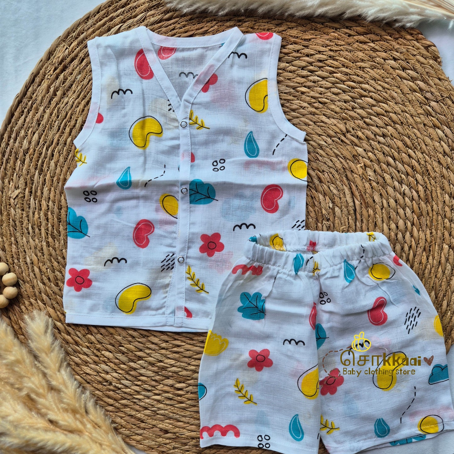 100% Organic Muslin Coord Set (6m to 12m)