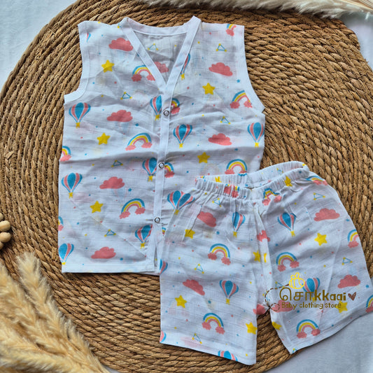 100% Organic Muslin Coord Set (6m to 12m)