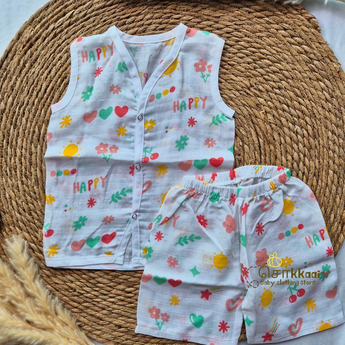 100% Organic Muslin Coord Set (6m to 12m)