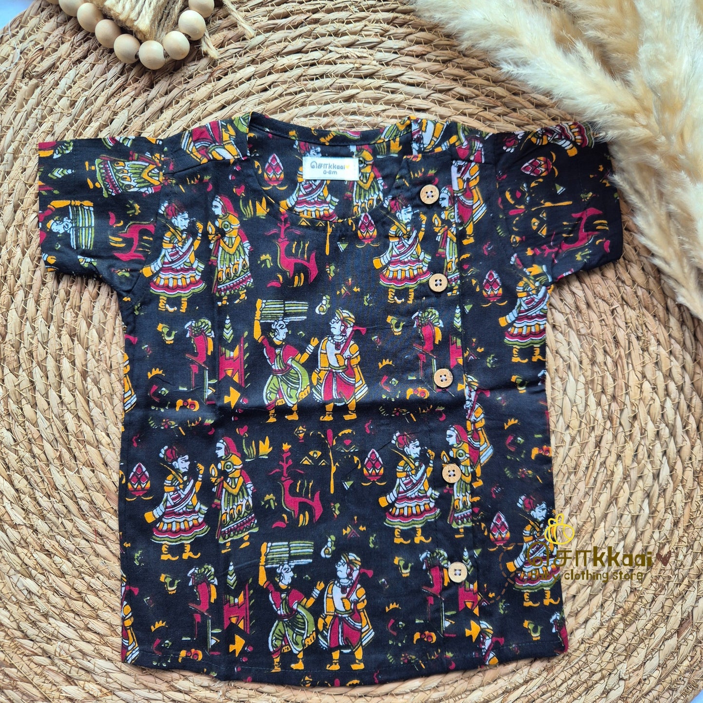 Black kalamkari Dad-Son Combo - (0 to 1 year)
