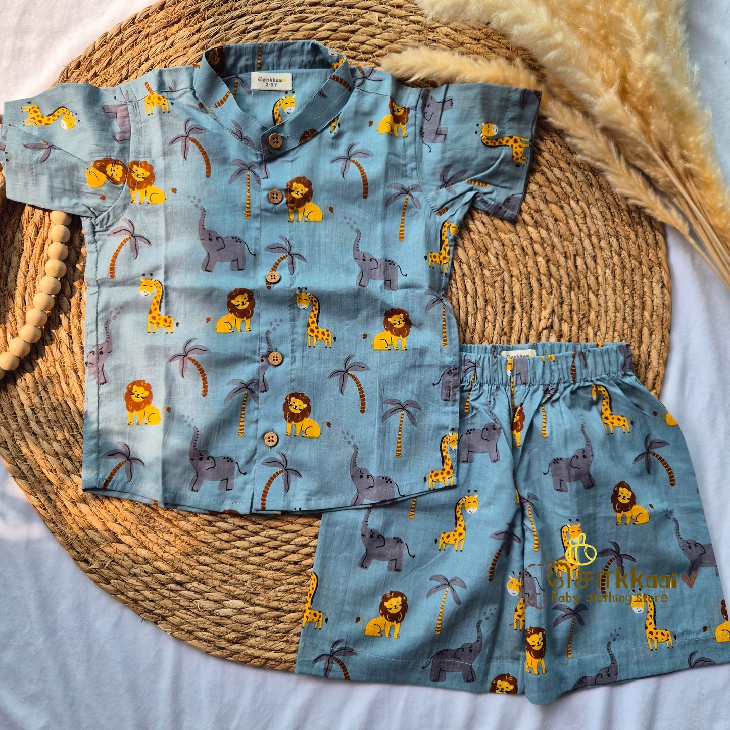 Dusty safari cotton Coord Set - Boy (2-5years)