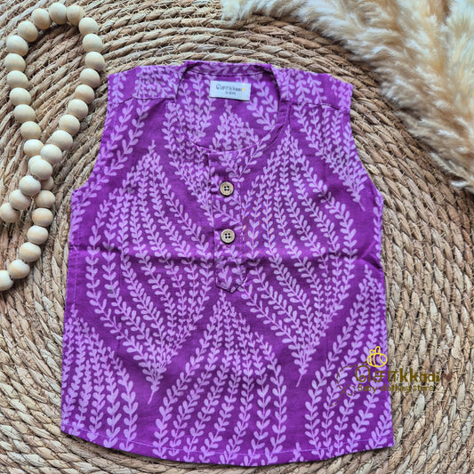 Lavender trail cotton kids top (0 to 3years)