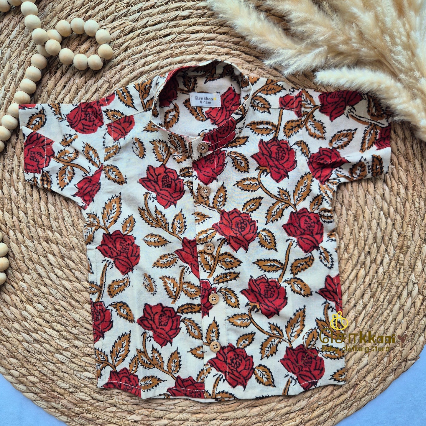 Rosewood charm cotton Kids Shirt (0 to 3years)