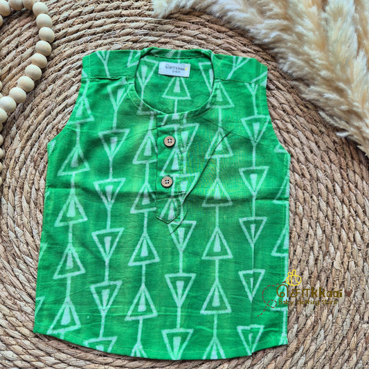 Green leaf ladder cotton kids top (0 to 3years)