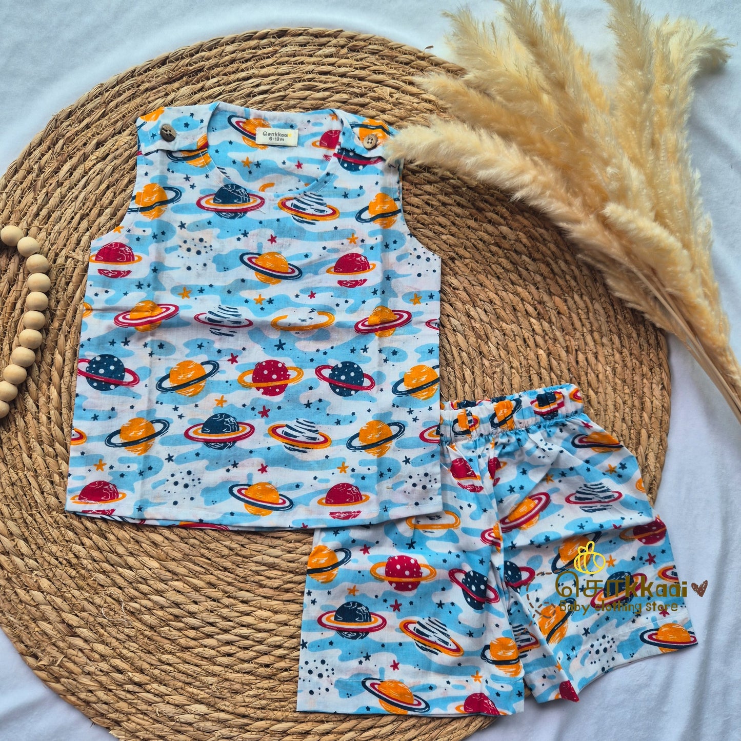 Planets & Space cotton Coord Set (0-3years) - Unisex