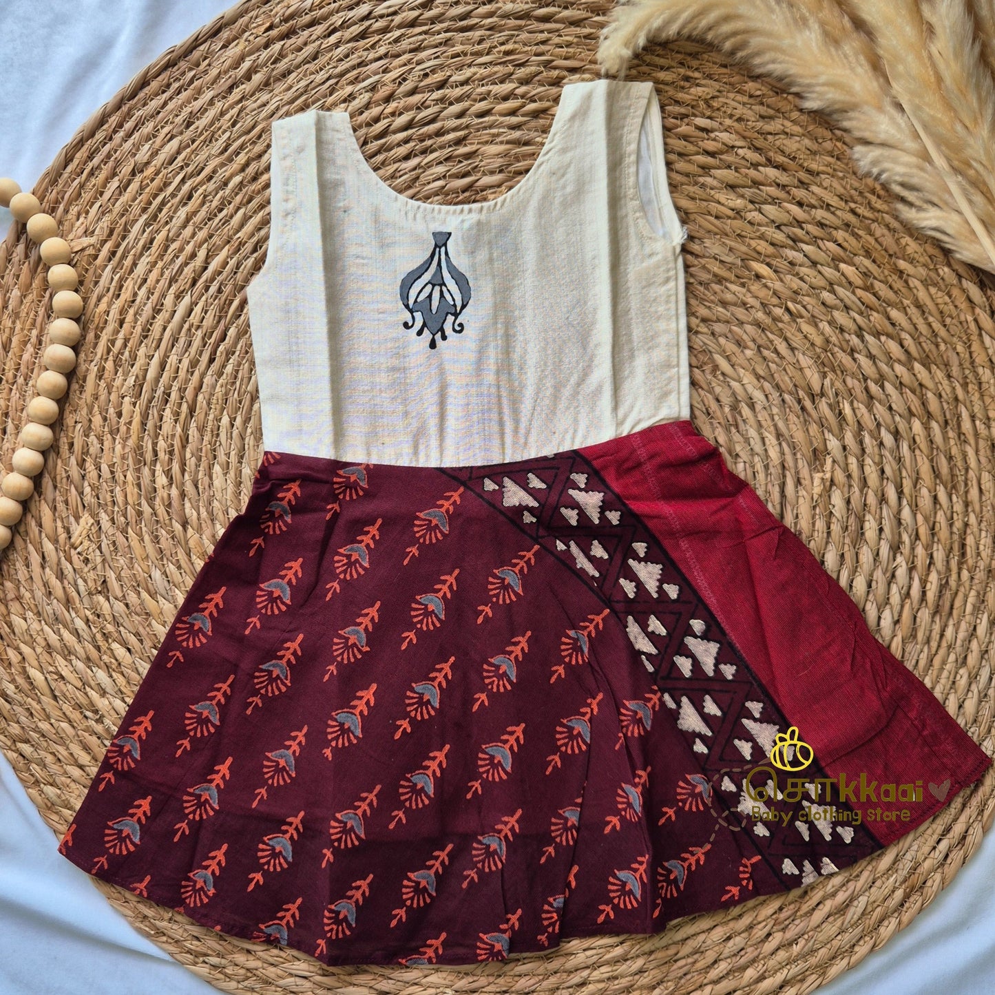 Artisan handmade Girl Frock - (3-6m)